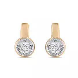 Золотые серьги c фианитами