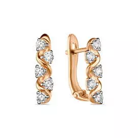 Золотые Серьги c фианитами