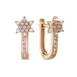 Золотые серьги c фианитами