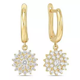 Золотые Серьги c фианитами