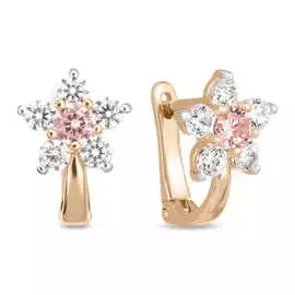 Золотые Серьги c фианитами