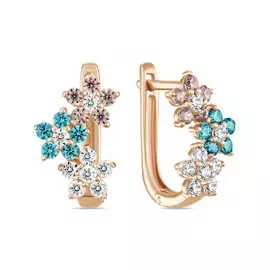 Золотые Серьги c фианитами