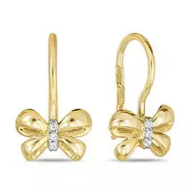 Золотые Серьги c фианитами