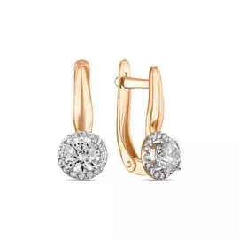 Золотые Серьги c фианитами