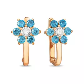 Золотые серьги c фианитами