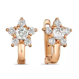 Золотые Серьги c фианитами