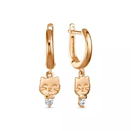 Золотые Серьги c фианитами