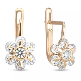 Золотые Серьги c фианитами