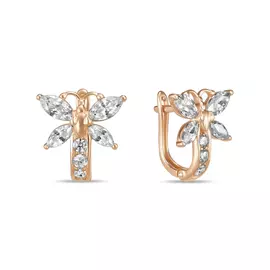 Золотые Серьги c фианитами