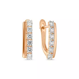 Золотые серьги c фианитами