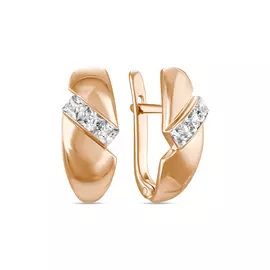 Золотые серьги c фианитами