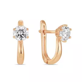 Золотые серьги c фианитами