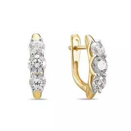 Золотые серьги c фианитами