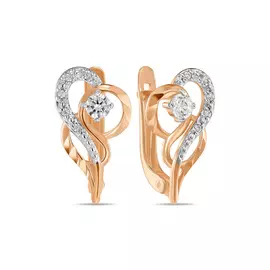 Золотые серьги c фианитами