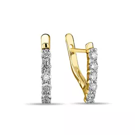 Золотые Серьги c фианитами