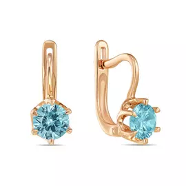 Золотые серьги c фианитами