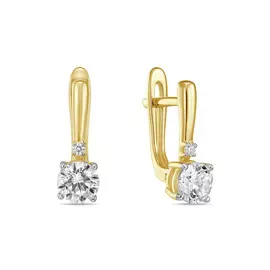 Золотые серьги c фианитами