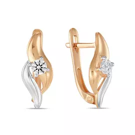 Золотые серьги c фианитами