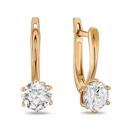 Золотые серьги c фианитами