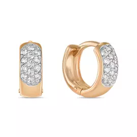 Золотые серьги c фианитами