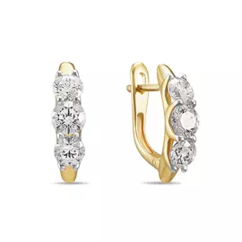 Золотые серьги c фианитами