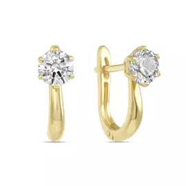 Золотые серьги c фианитами