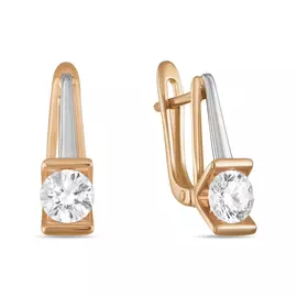 Золотые серьги c фианитами