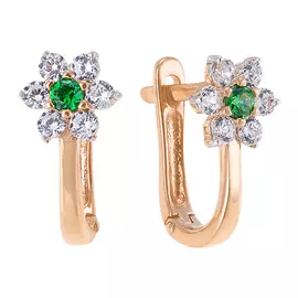 Золотые Серьги c фианитами