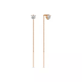 Золотые серьги c фианитами