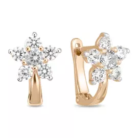 Золотые серьги c фианитами