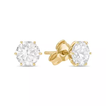 Золотые серьги c фианитами