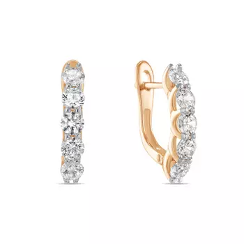 Золотые серьги c фианитами