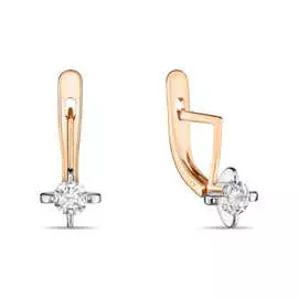 Золотые серьги c фианитами