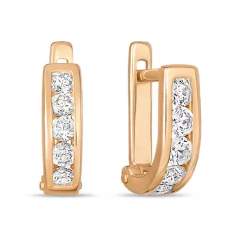 Золотые Серьги c фианитами