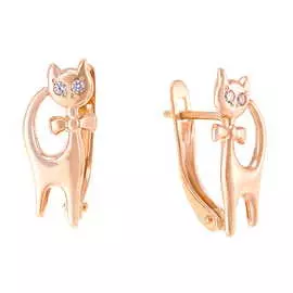 Золотые серьги c фианитами