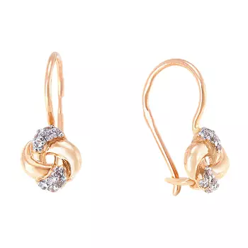 Золотые Серьги c фианитами