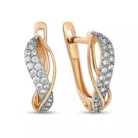 Золотые серьги c фианитами