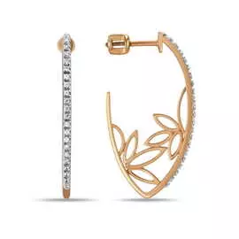 Золотые серьги c фианитами