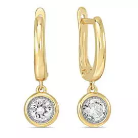 Золотые серьги c фианитами