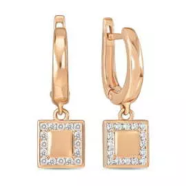 Золотые серьги c фианитами