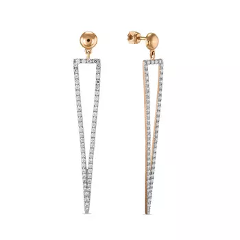 Золотые серьги c фианитами