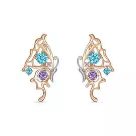 Золотые серьги c фианитами