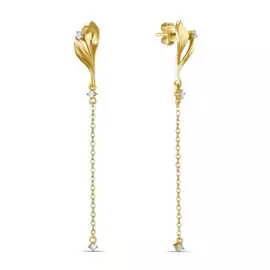 Золотые Серьги c фианитами