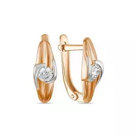 Золотые серьги c фианитами