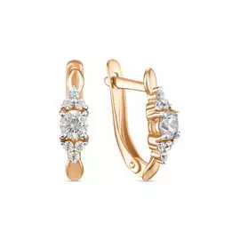 Золотые серьги c фианитами