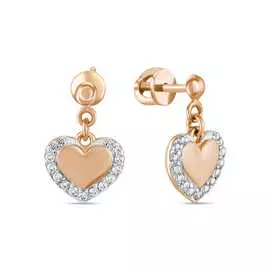 Золотые серьги c фианитами