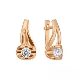 Золотые серьги c фианитами