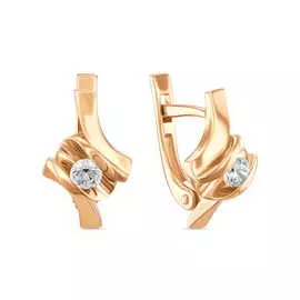 Золотые Серьги c фианитами