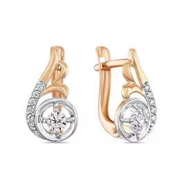 Золотые серьги c фианитами