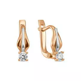 Золотые серьги c фианитами